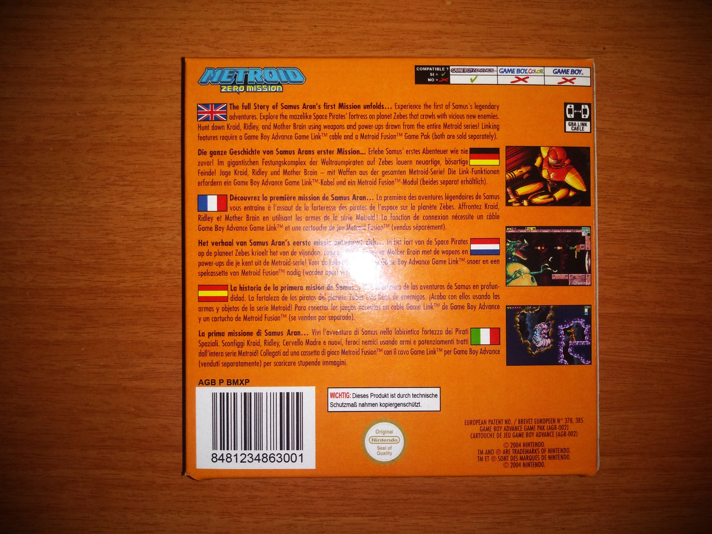 Metroid Zero Mission Game Boy Advance GBA - Game Boy Advance