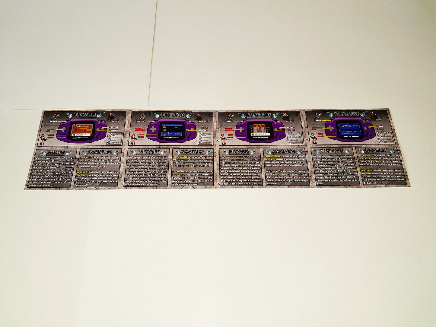 Final Fantasy VII Pixel Edition Game Boy Advance - GBA - Nintendo DS - Final Fantasy 7 Nes Nintendo